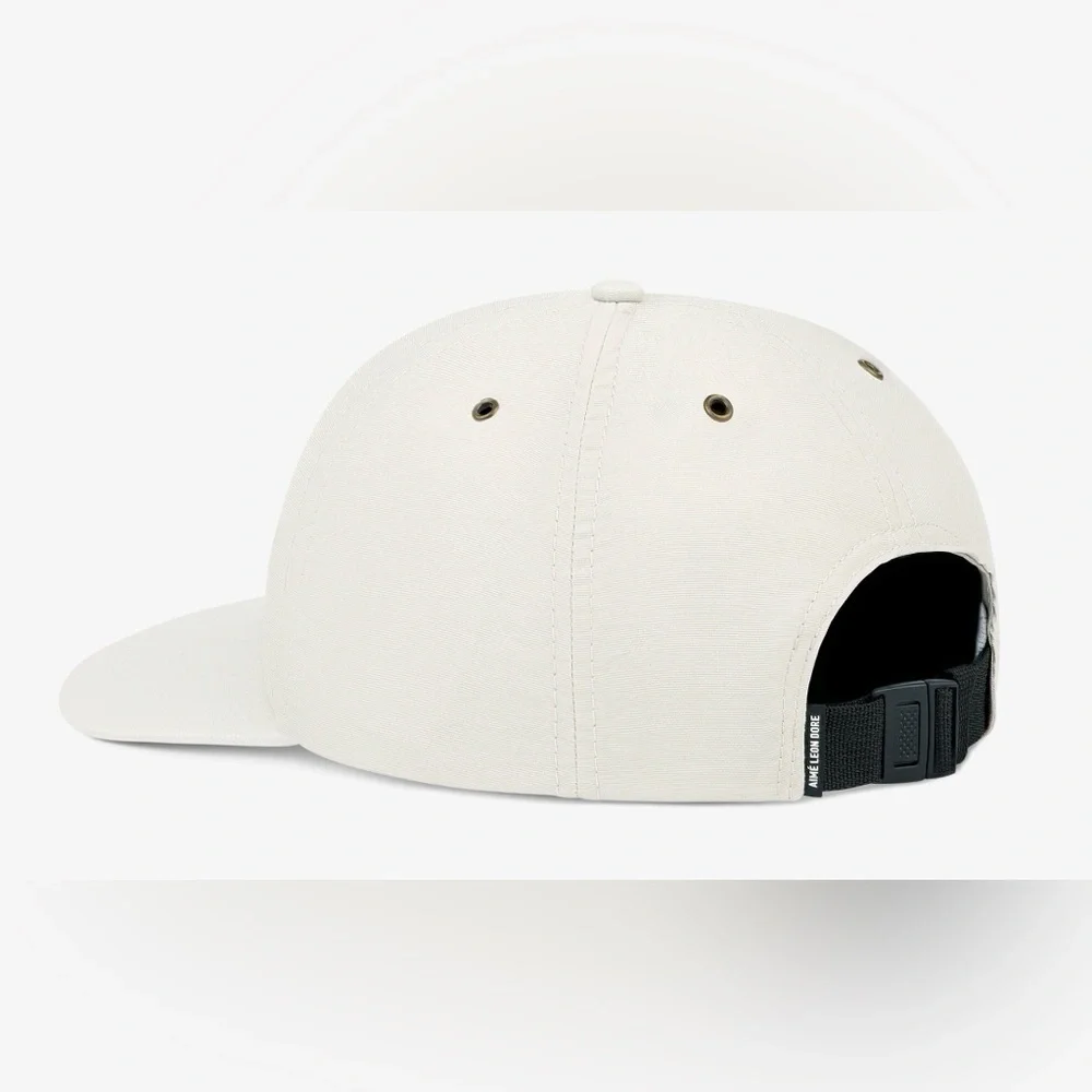 NEW AIME LEON DORE Embroidered Script Sport nylon 6 panel Hat cap silver Burch
